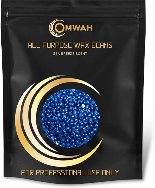 OMWAH Cera em Pérolas para Depilação, Cera de Abelha, Fragrância Sea Breeze, Pacote de 454 g