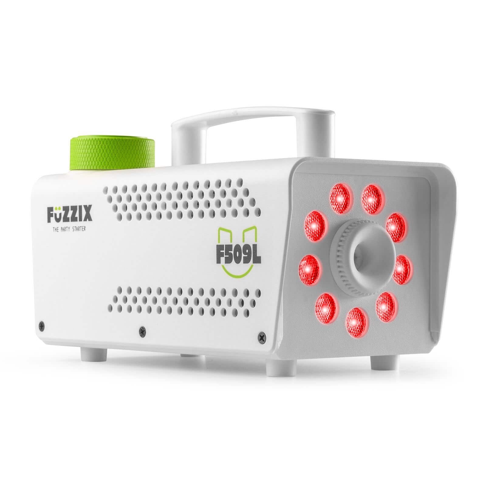 Fuzzix F509LW Nebelmaschine Mini mit LED Lichteffekt und 5 Liter Nebelfluid, 500 Watt mit Fernbedienung, Rauchmaschine Party, Smoke Machine mit 9 LEDs RGB, Hochzeiten, Nebelmaschine Halloween Party