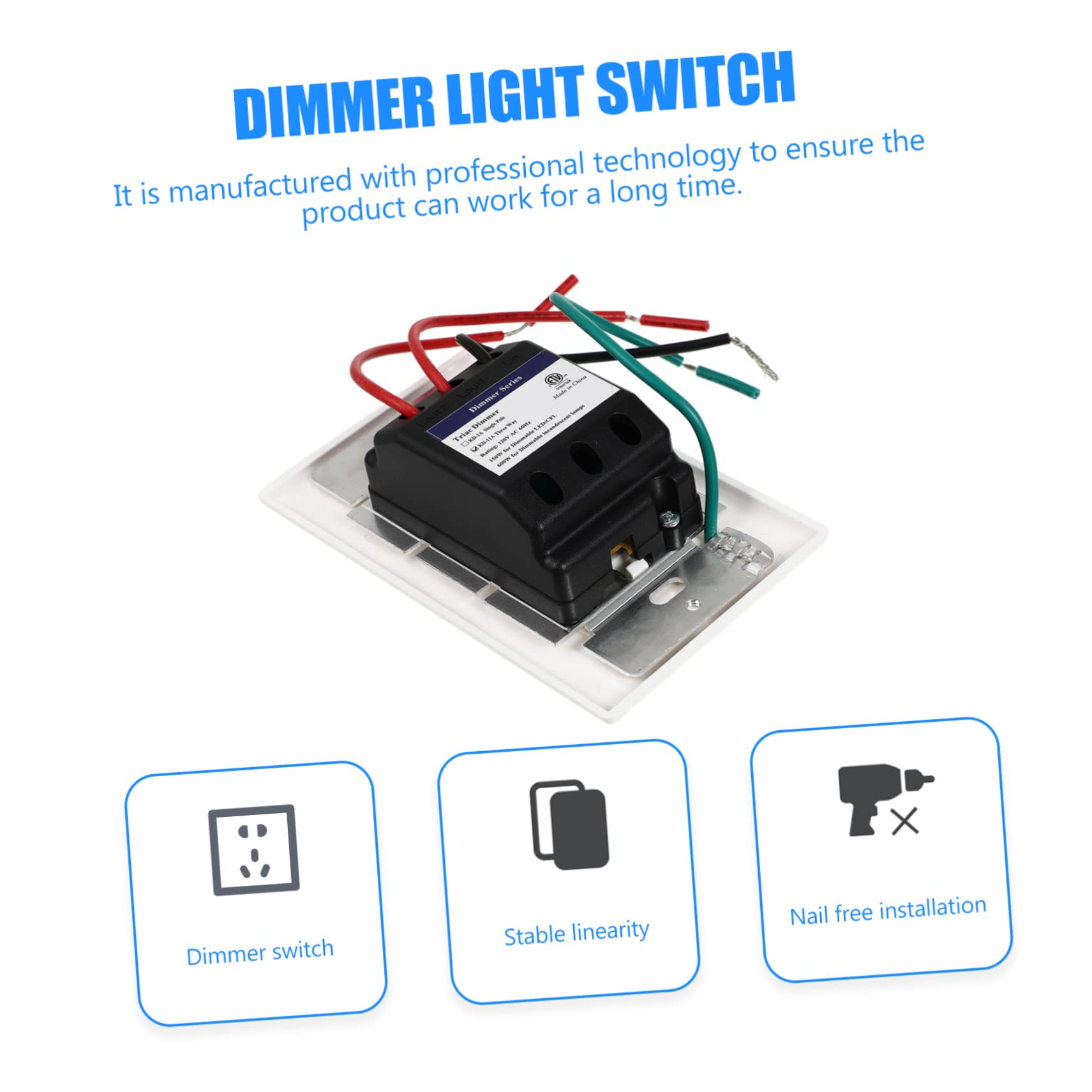 SHINEOFI 2 Pièces Variateur LED Mural avec Indicateur Maximum de Luminosité Durable pour Lampes