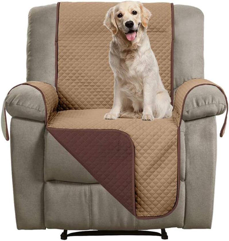 CALA Recliner Slipcovers, Recliner Chair Cover,Reversible Couch Slipcover Furniture Protector,Cover Perfect for Pets and Kids,Machine Washable(Recliner:Chocolate/Camel)