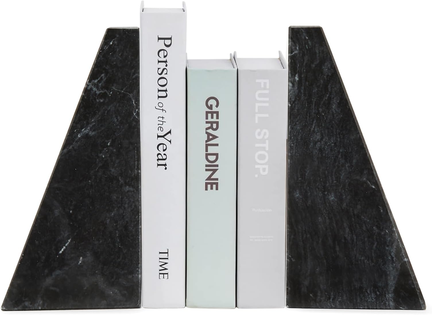 Triangular 100% Natural Polished Black Marble Bookends 4 x 3 x 6 inches