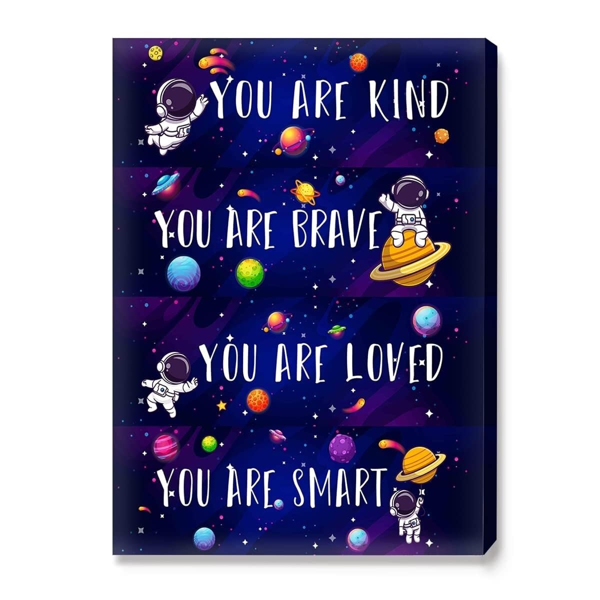 SSOPTMCB Solar System Wall-Art for - Educational and Motivational Space Themed Canvas Print for Classroom, Bedroom, or Homeschool Decor(Framed,12x18inch(30x45cm))