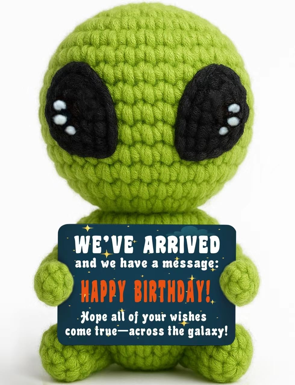 Cool Crochet Alien Unique Birthday Gifts for Him Her Man Women Friends Handmade Positive Alien Funny Space Theme 18th 21th Birhtday Gift for Sci-Fi Fans
