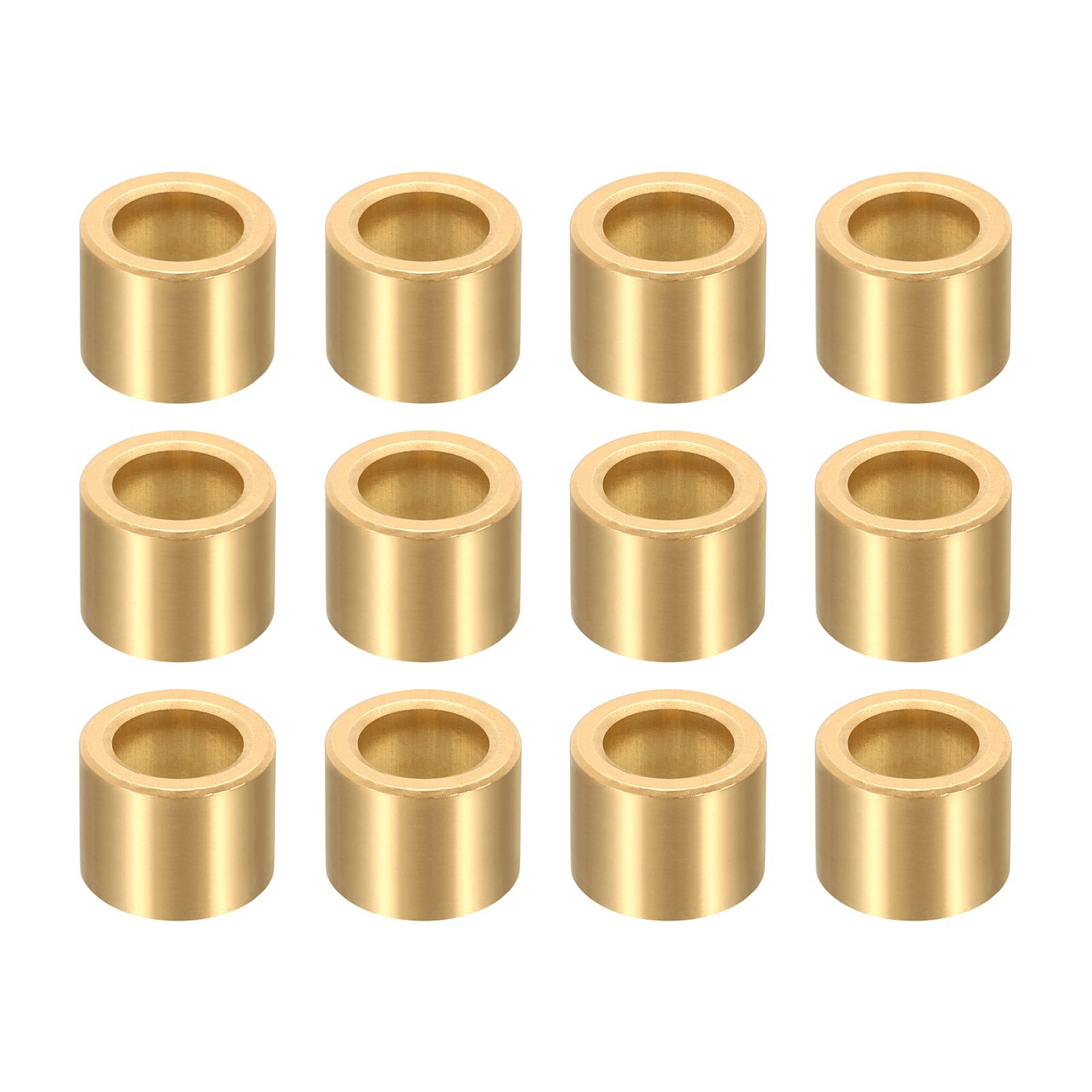 sourcing map Lot de 12 roulements à douille, alésage de 8 mm x 12 mm de diamètre extérieur x 10 mm de longueur, bagues auto-lubrifiantes en bronze fritté