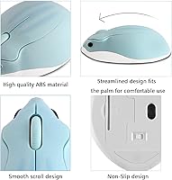 Vista 6 de Ratón inalámbrico con forma de hámster con forma de hámster, portátil de 1200 DPI USB inalámbrico para PC, Mac, computadora portátil, regalo