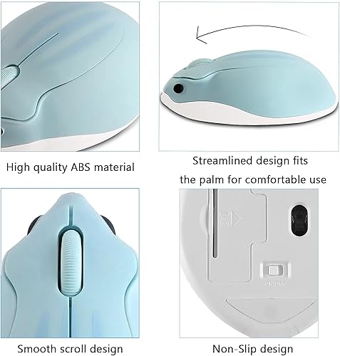Miniatura 6 de Ratón inalámbrico con forma de hámster con forma de hámster, portátil de 1200 DPI USB inalámbrico para PC, Mac, computadora portátil, regalo para
