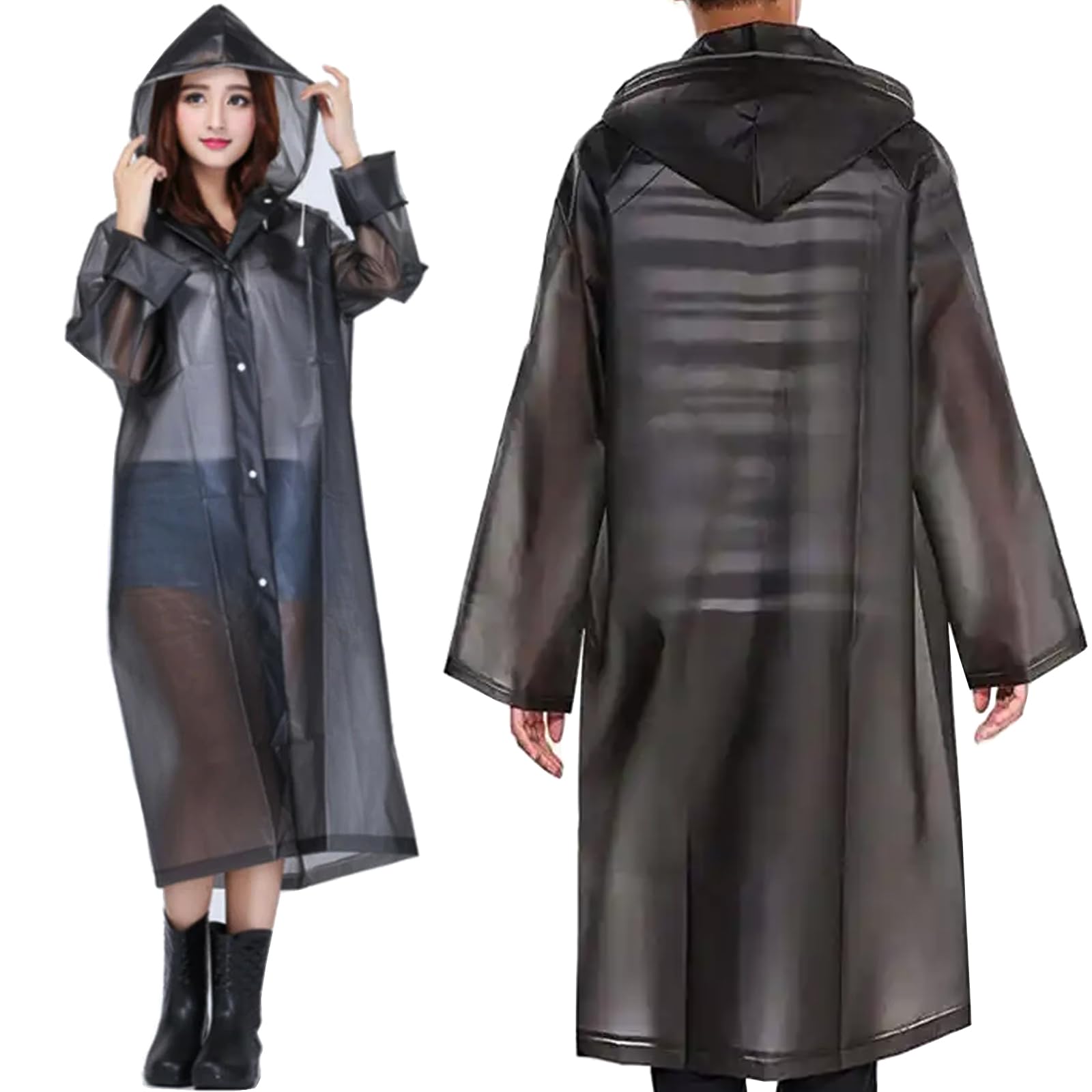 ATEK Raincoat Rain Poncho For Men WomenWaterproof Travel Rain Coat Rain Jacket Reusable Eva Hooded Lightweight from B&Q