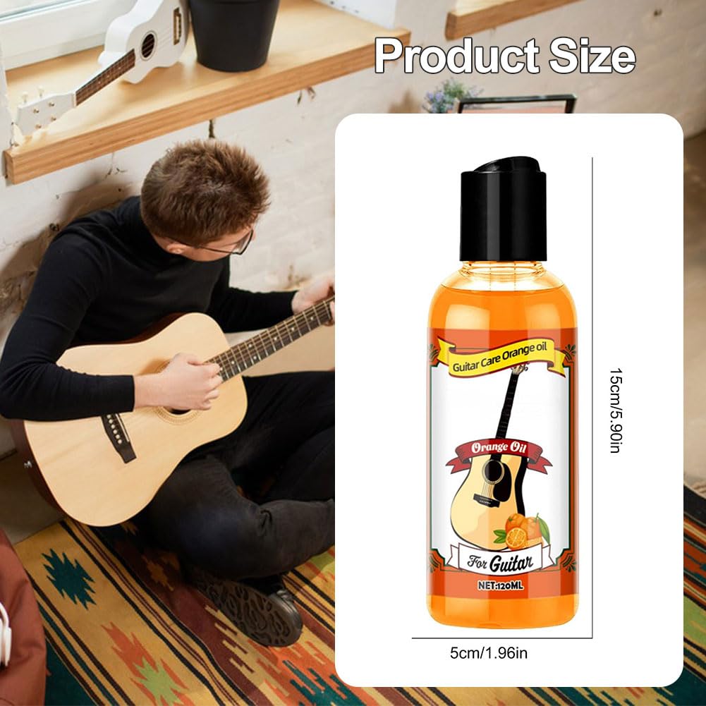 Huile pour Touches de Guitare,Huile de Citron pour Touche Guitare,Accessoires de Nettoyage,Lubrifiant pour Guitar,Ukulélé,120ML