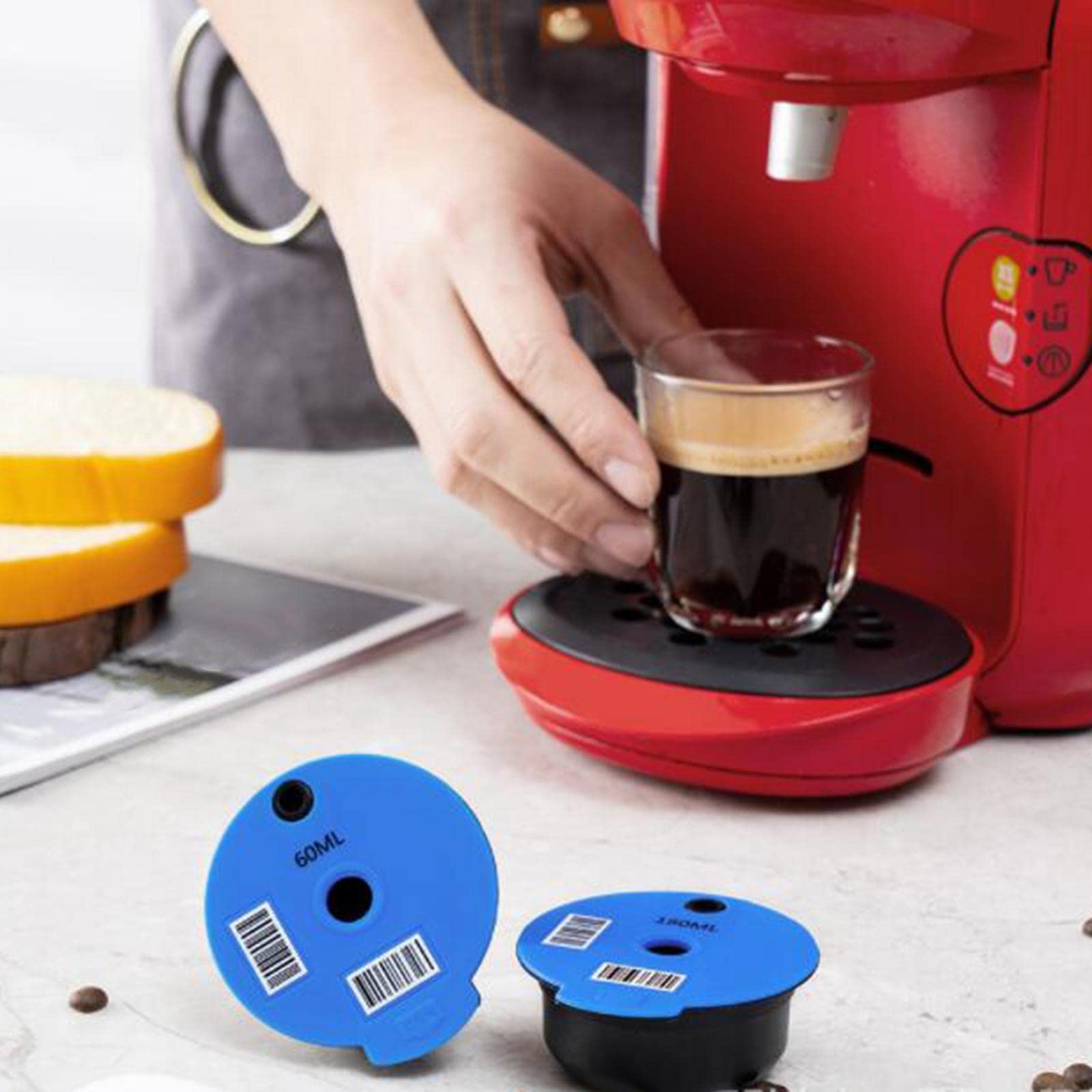 Cápsulas de Café Reutilizables Cápsula de Café para Espresso Filtro de Doble Capa Fácil de Instalar, 60ml