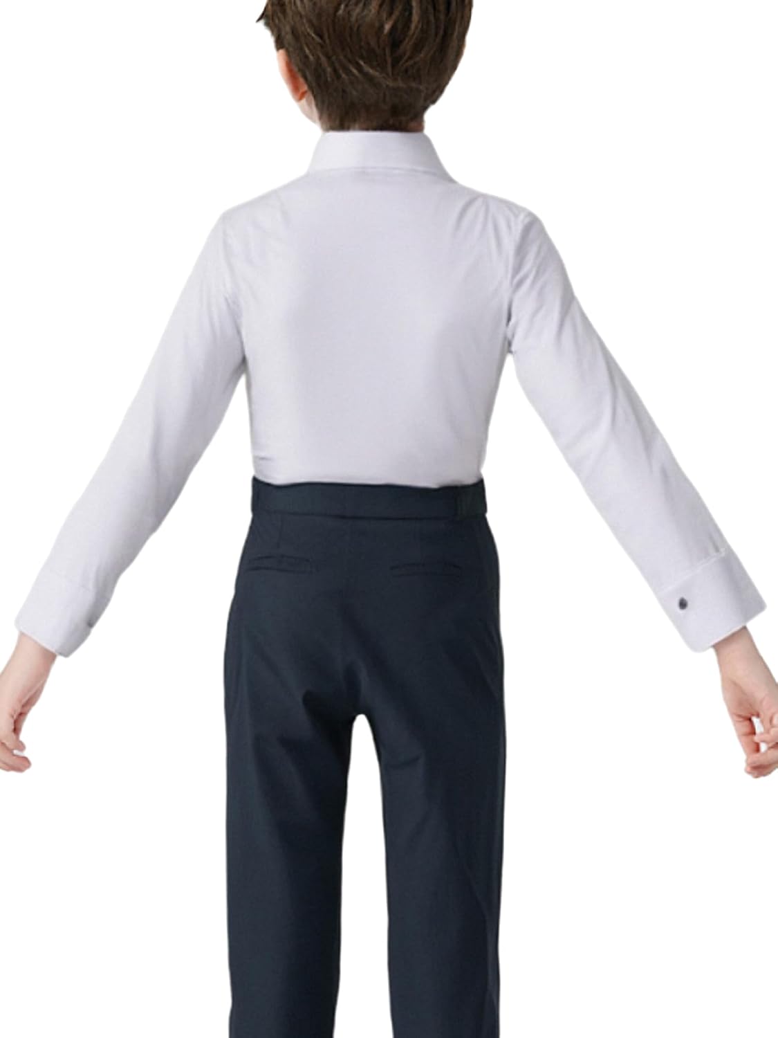 Alvivi Boys Latin Modern Dance Shirt Bodysuit Leotard Salsa Tango Ballroom Lapel Romper Tops with Bow Tie