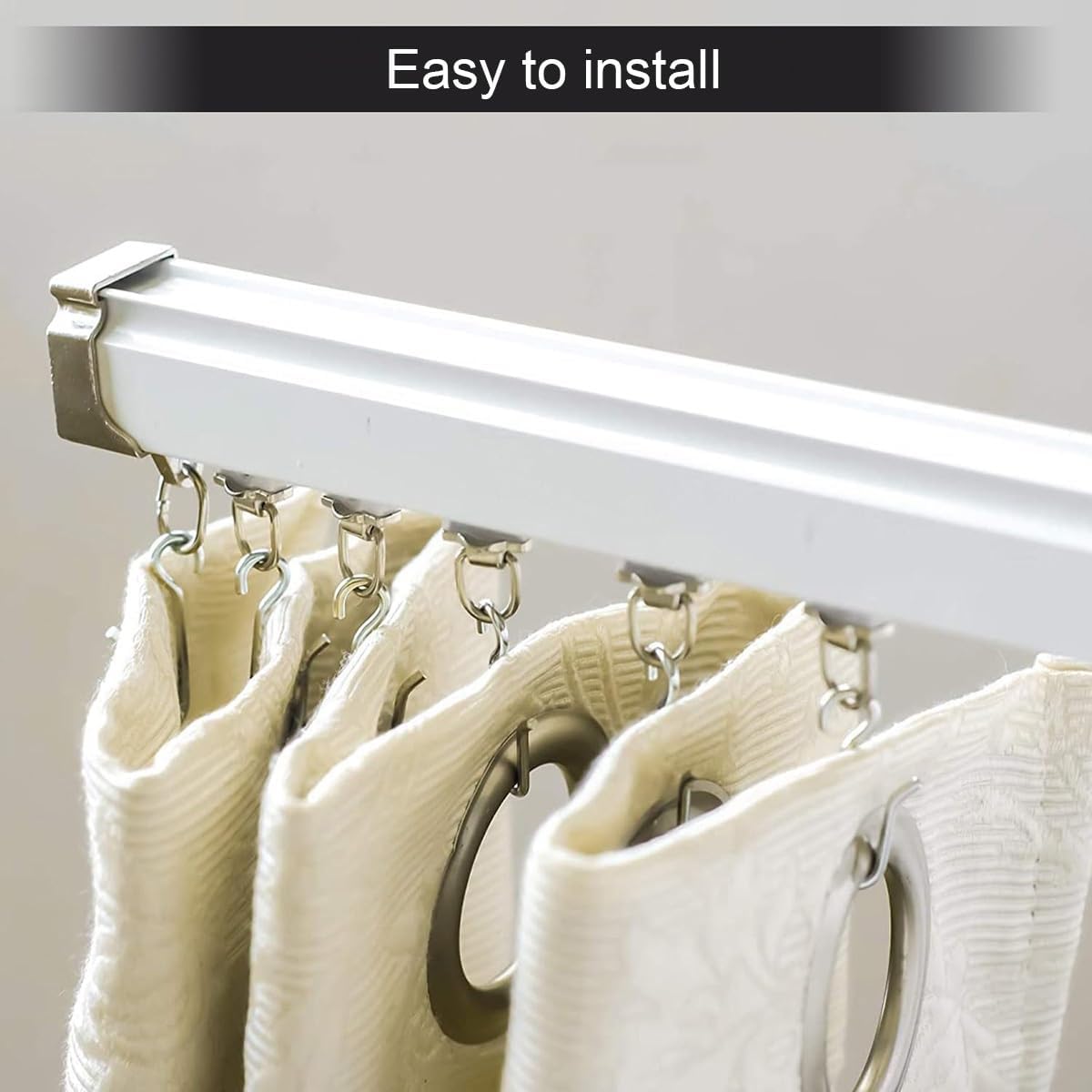 フレキシブル天井カーテンレール - 部屋の仕切りやシャワーカーテン用の曲げられるカーテンレール - 天井/壁取り付け - RVカーブ