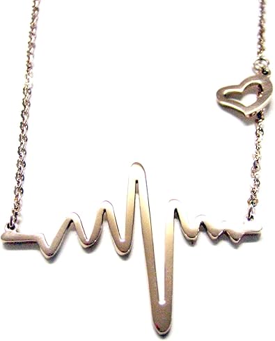 Amazon Com Kiola Designs Rose Gold Plated Heart Rhythm Ekg Pendant Necklace Clothing Shoes Jewelry