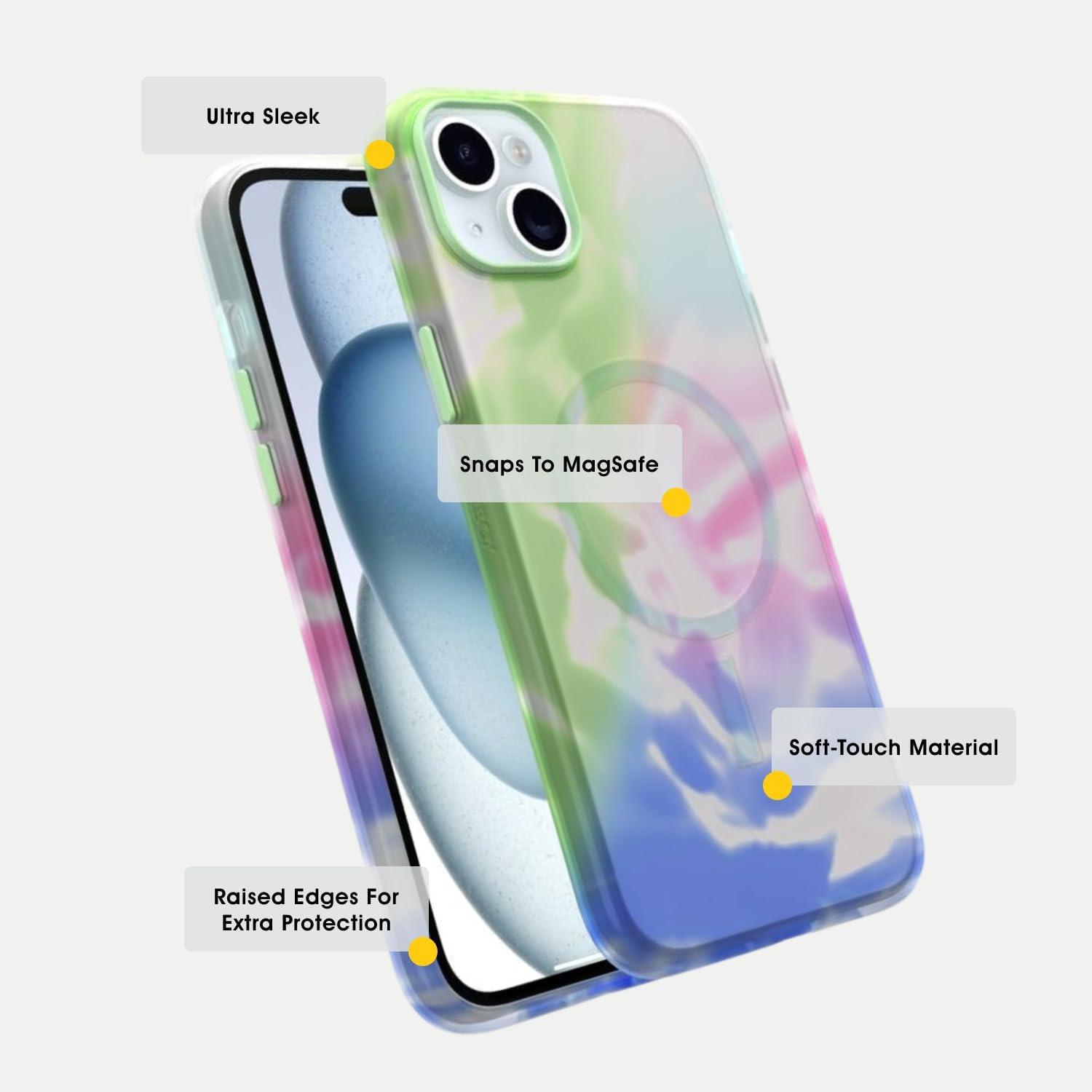 OtterBox - Ultra-Slim iPhone 15 Plus Figura Series Case, Made for Apple MagSafe, Artistic Protective Phone Case with Soft-Touch Material for Comfort (Unicorn Sorbet)