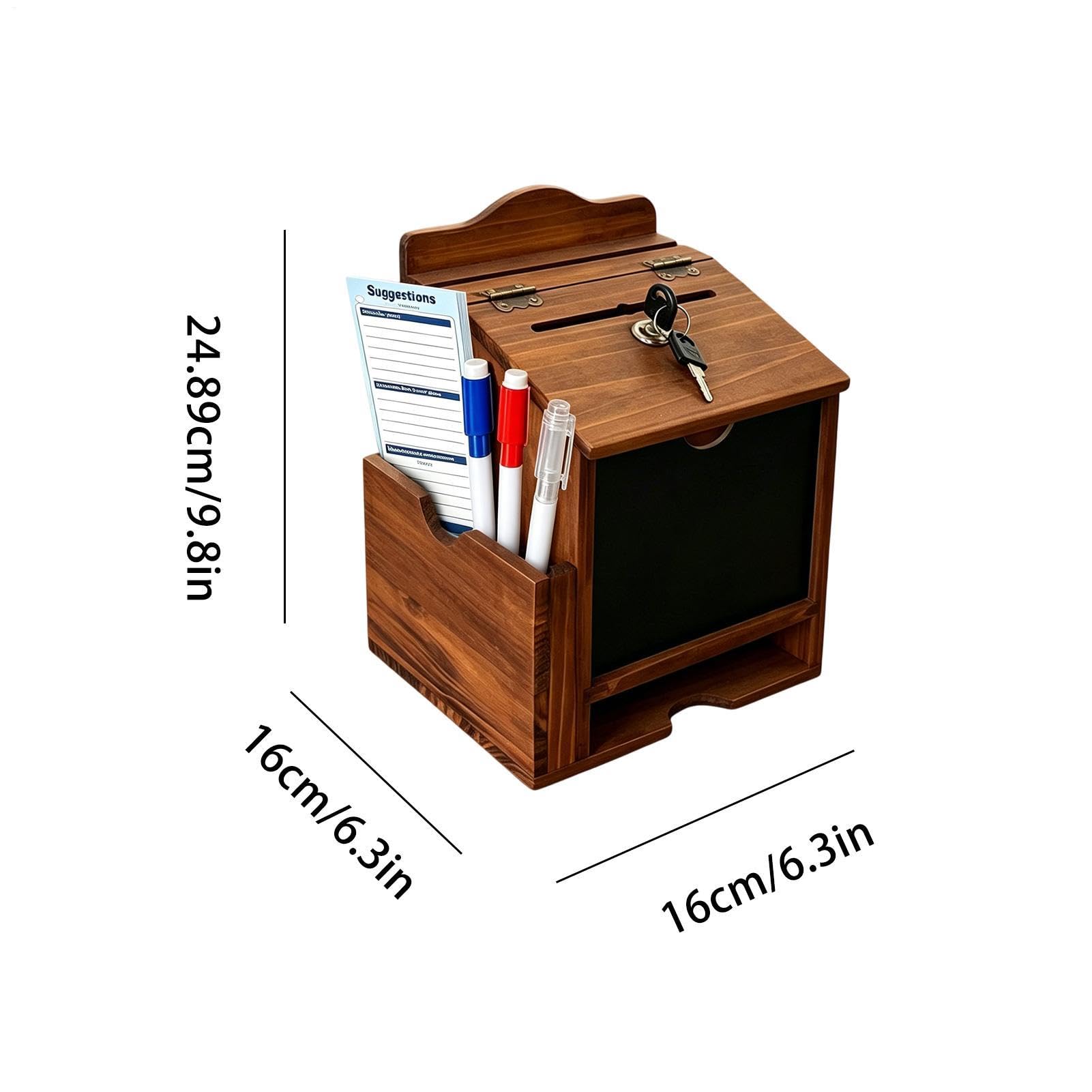 Scatole sicure – Contenitore portatile decorativo con serratura | Scatole regalo in legno per chiese, aule, scuola, preghiera, votazione, offerta, commento di beneficenza