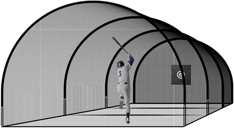 22FT Baseball & Softball Batting Cage with Pitching Backstop - Heavy-Duty Backyard Training Net, Carry Bag Included for Easy Setup