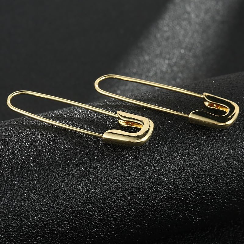 ONLYJUMP Minimalist Safety Pin Earrings for Women Lock Shape Hoop Dangle Drop Earrings Cartilage Sterling Silver Big Hoop Earrings Geometri Huggie Hoop Earrings Statement Jewelry Gifts - Image 6