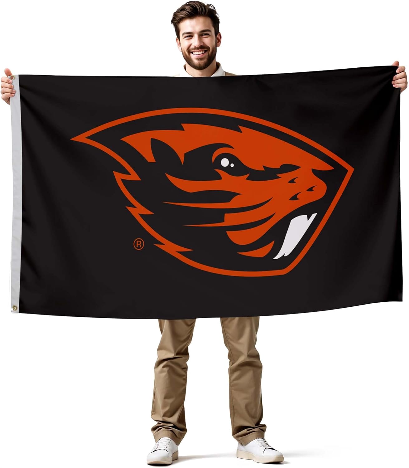 Oregon State Beavers College Sports Printed Flag - NCAA Licensed (Black, Orange, 3' x 5')