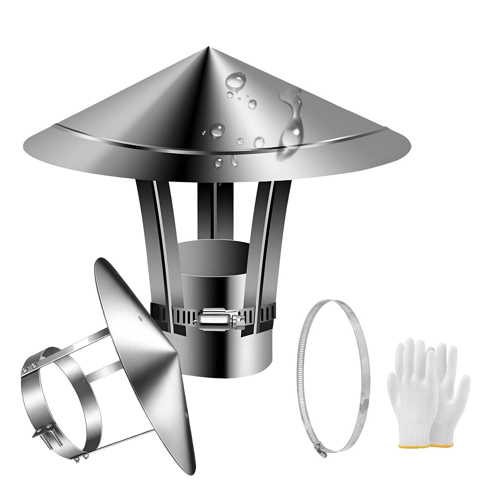 Cappello Comignolo Antipioggia Cappello Antipioggia In Acciaio Inox | Tonda Comignolo Fumaria, Tappo Per Scarico Fumi, Terminale Canna Fumaria 230mm/9.2in