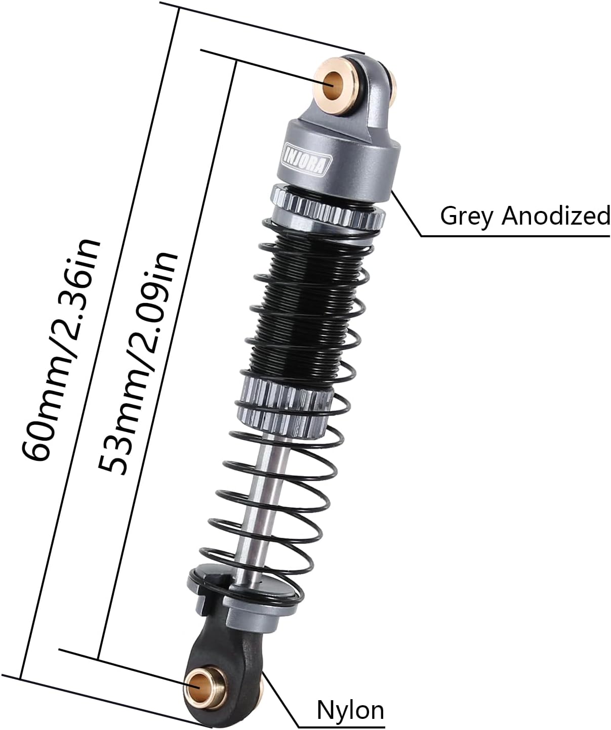 INJORA RC Shock Flex Blades and 53mm Shocks for TRX4M 1/18 RC Crawler Upgrade