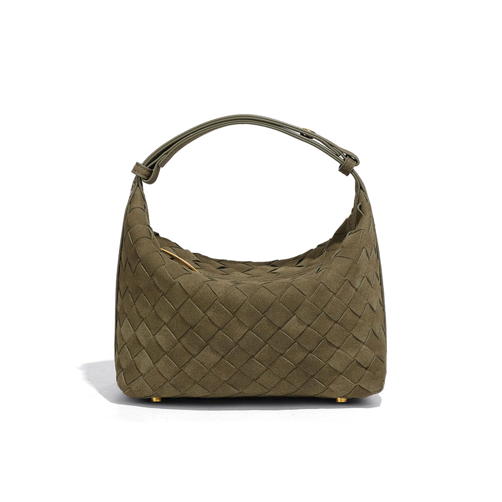 TNDCKPLuxurious Suede Hobo Bag - Women's Woven Leather Shoulder Bag with Spacious Interior