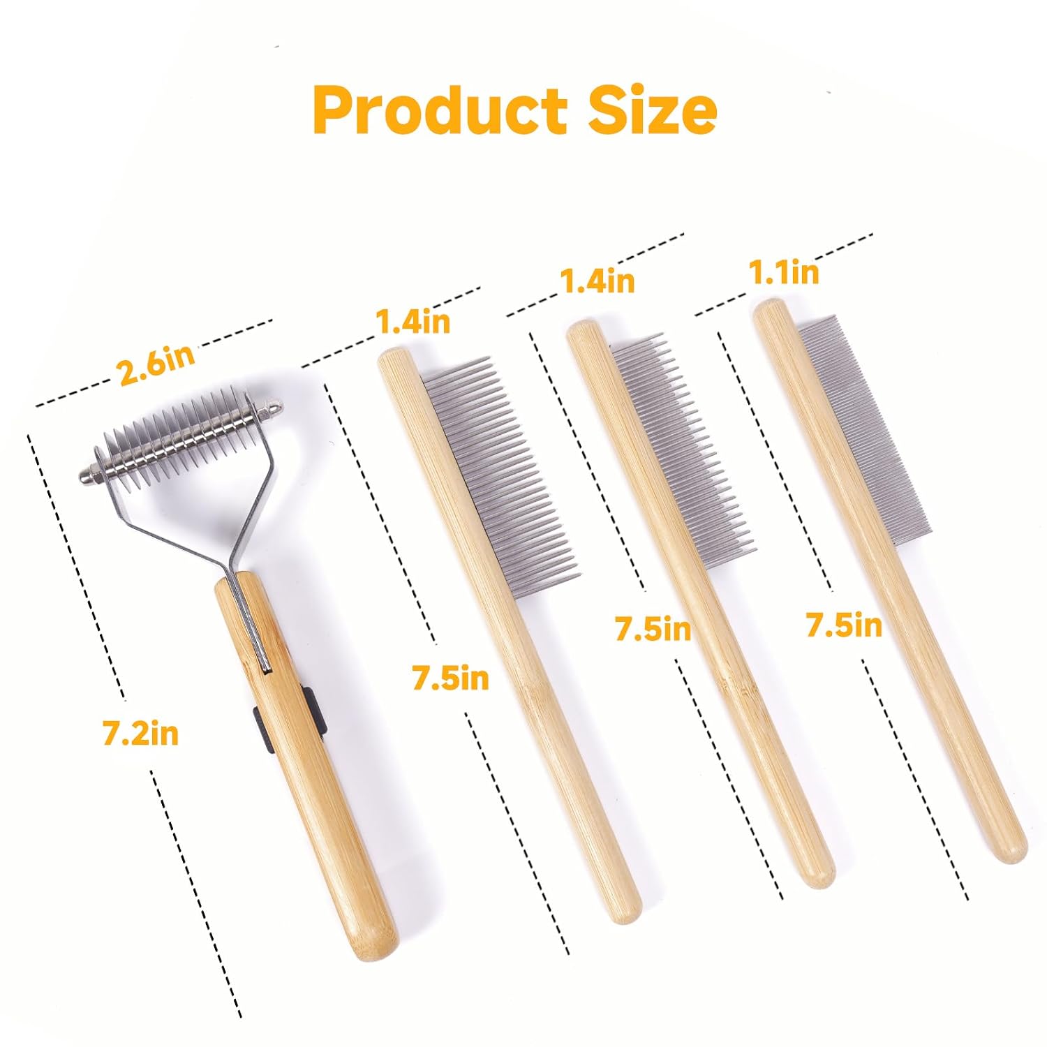 Cat Brush for Long Haired Cats - Long Hair Cat Brush & Comb Tool | Dematting Comb for Cats & Undercoat Brush for Cats - Cat Deshedding Brush Tool, Effective Pet Hair Remover & Cat Grooming Kit