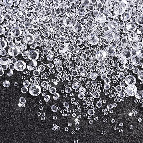 4000 Stück Diamanten Deko Acryl Diamanten Kristalle Deko Diamantene Hochzeit Transparent Acryl Kristalle Tischdeko Strass Für Vase Füller Weihnachten Hochzeit Geburtstag Party (Transparente Farbe)
