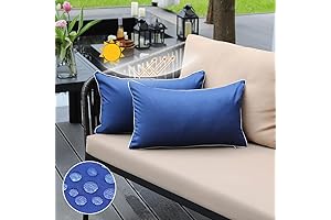 Blue Outdoor Waterproof Sun Fade Resistant Lumbar Pillow Covers 12x20