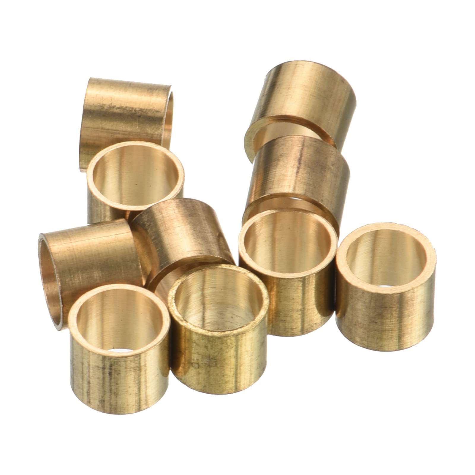 TA-VIGOR 10pcs 10mm Brass Pool Cue Ferrules Screw On, Snooker Cue Tip Replacement Ferrule, Billiard Cue Repair Tools for Pool Cue Tips & Cue Tips Accessories