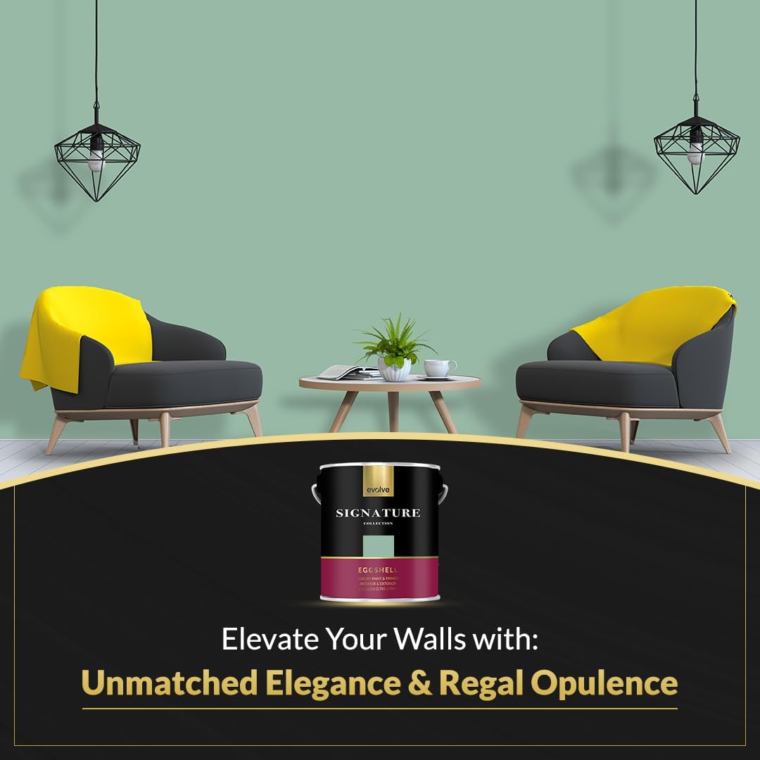 EVOLVE Signature Collection Luxury Interior Paint & Primer, Eggshell Sheen (Pistachio Green), 1 Gallon – Premium One-Coat Coverage, Low VOC, Low Odor, Washable Finish for Walls, Ceilings & Trim