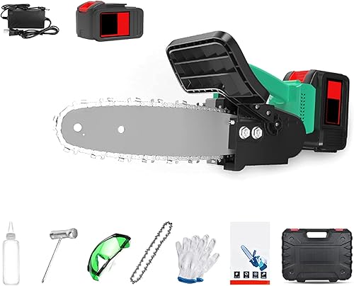 Miniatura 1 de Motosierra sin cable, sierra eléctrica portátil de 10 pulgadas con motor sin cepillo, ligera con una sola mano, tijeras de podar, motosierra para