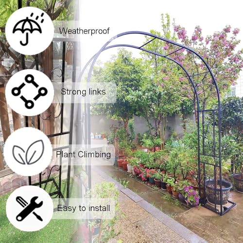 Arche de jardin pour plantes grimpantes avec treillis d'extérieur