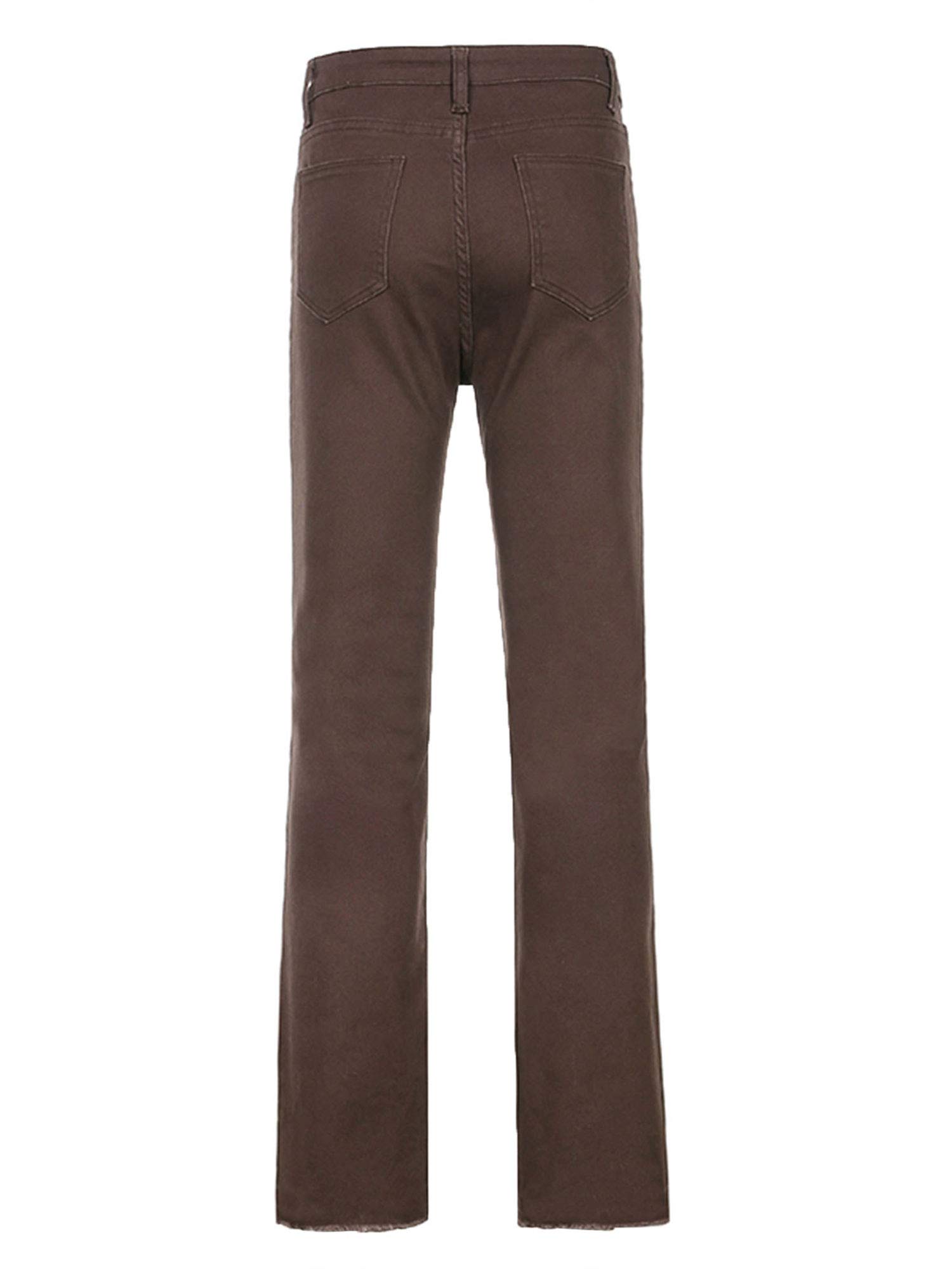 Las mujeres Vintage Jeans De Cintura Alta Denim Rectos Pantalones Niñas Y2K Patchwork Baggy Suelto Slim Elástica Larga Campana Jeans