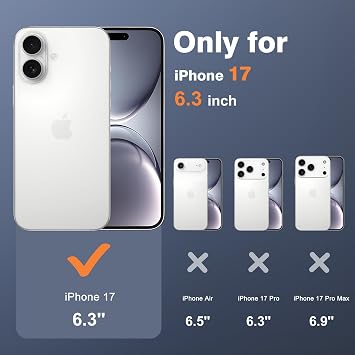 iPhone 17 Compatible Genuine Leather Smartphone Case, Mag-Safe Compatible, Overflowing, Simple Design, Thin, Lightweight, Shockproof, Anti-Fingerprint, Anti-Slip, Metal Button Full Protection Black