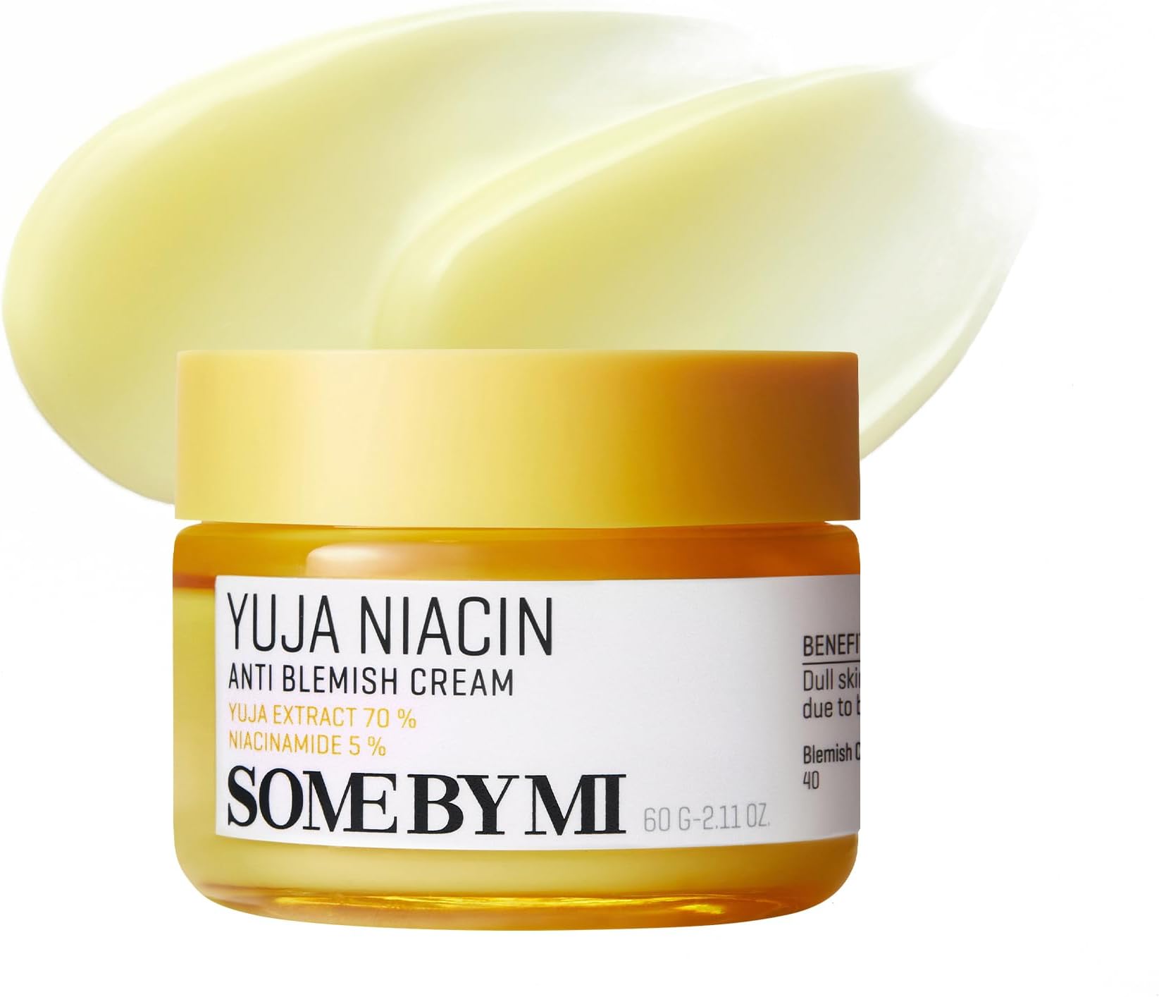 SOME BY MI Yuja Niacin Anti Blemish Cream - 2.02Oz, 60ml - Daily Face Moisturizer Made from 5% Niacinamide - Advanced Skin Brightening and Pigmentation Care for Dull-Looking Skin - Korean Skin Care
