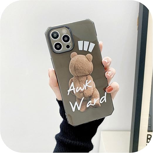Amazon かわいい漫画ぬいぐるみクマ透明電話ケース For Iphone 11 12 プロマックス Xs Xr 7 8 プラス Se ソフトクリアバックカバー Coque Gray For Iphone 11 Pro 家電 カメラ オンライン通販