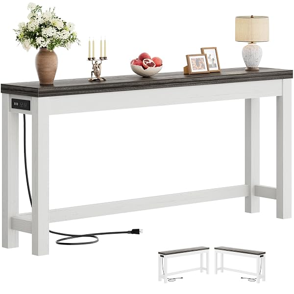 Grey Oak Console with Charging