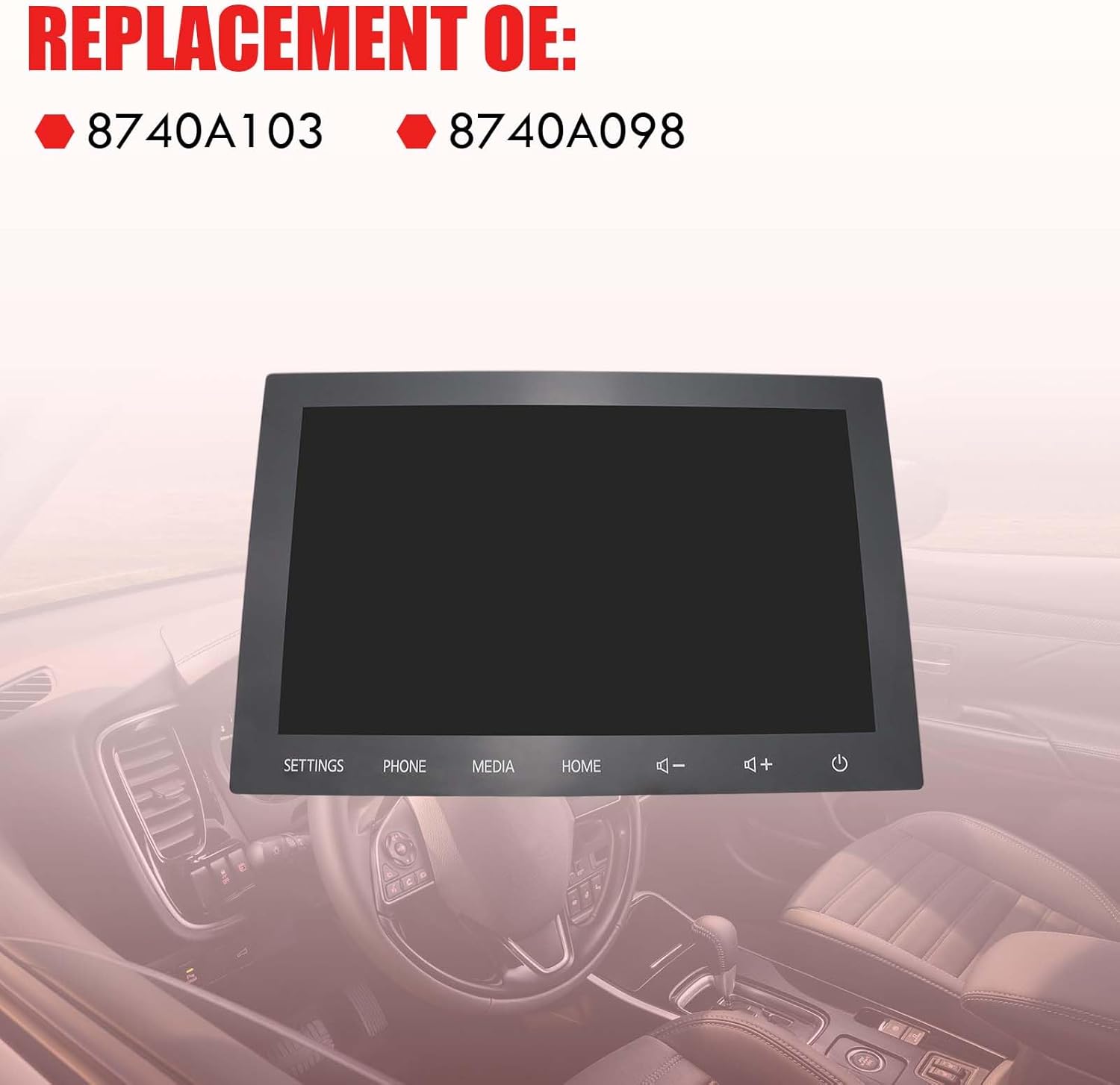 8 Touch Screen Display Nav Radio LCD Digitizer Navigation Radio Compatible with 2020 2021 2022 Mitsubishi Outlander Replaces 8740A098 8740A103