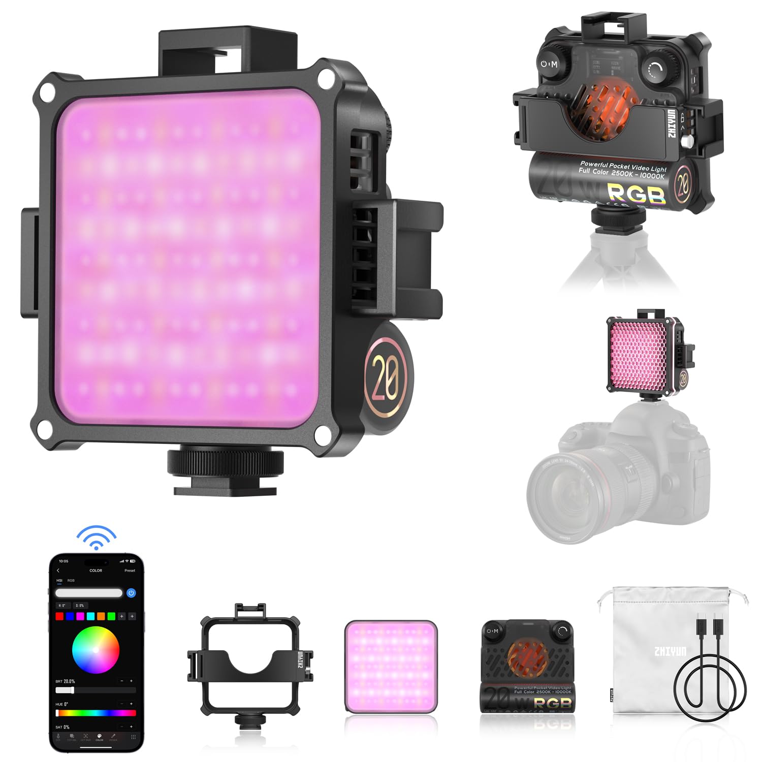 ZHIYUN Fiveray M20C [Official] Lumiere Video RGB 20W, LED