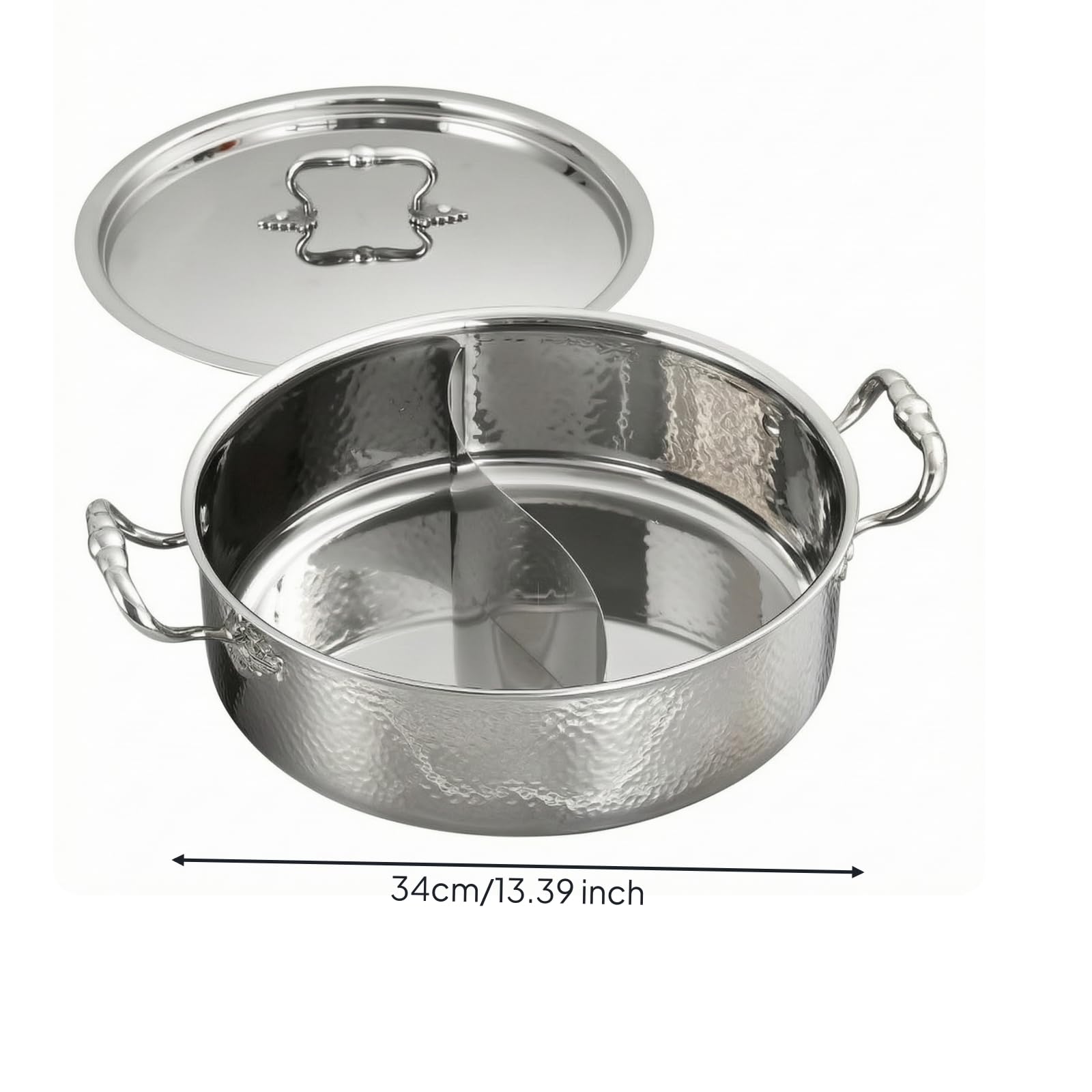 Amagogo Poignées Latérales Inox 304 | Ergonomique, Épaissi, Ustensile Cuisson, pr Restaurant, 32CM, 2 Grilles