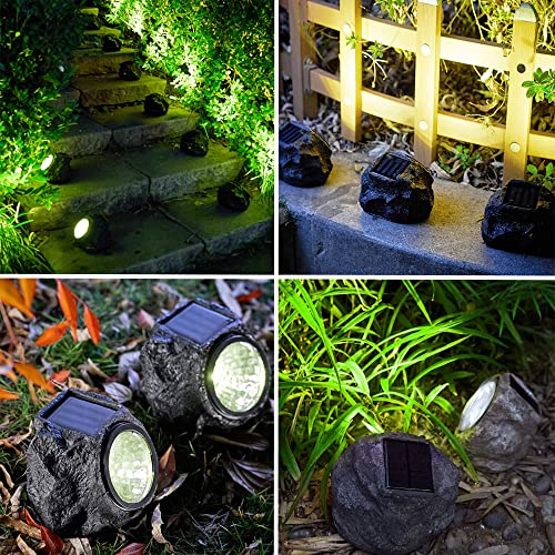 Dynaming 3 Pack Outdoor Solar Rock Lights, Solar Powered Garden Decorative Stone Lights Waterproof Led Landscape Spotlight For Lawn, Ground, Driveway, Yard, Patio, Pathway, Walkway #TOP3