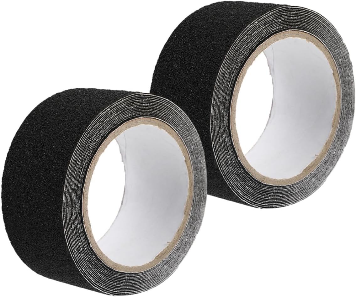 2 Rolls Black Anti Slip Grip Tape PVC for Floors and Stairs