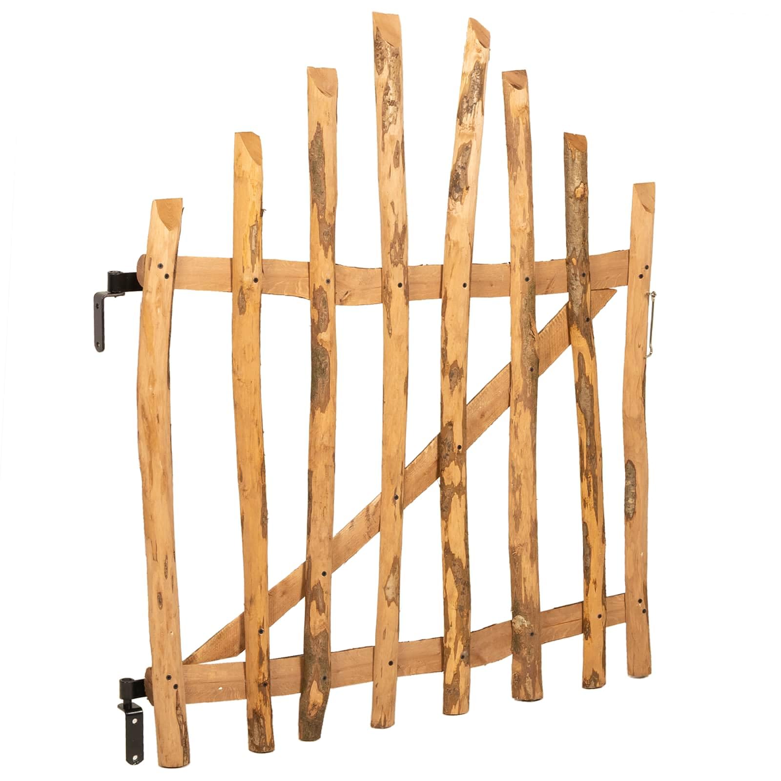 Brama ogrodowa z drewna orzechowego 100 x 120 cm, brązowa