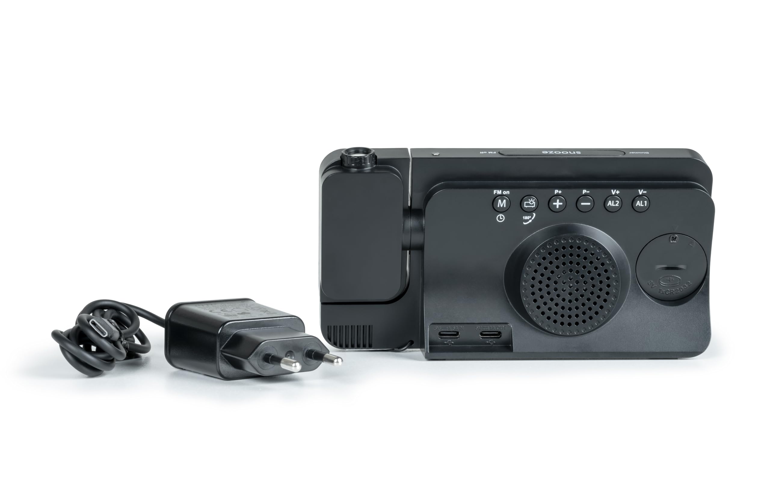 Radio-Réveil avec projection CP100T THOMSON , Indicateur temperature et humidité 20stations Fm mémorisables , sauvegarde de l'heure sur batterie