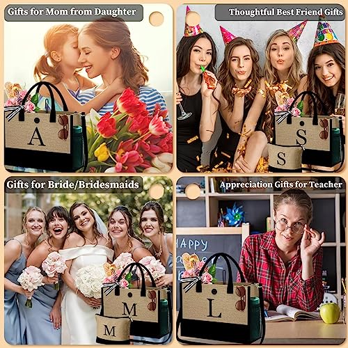 Yoolife Graduation Gifts For Her - Initial G Beach Tote Bag W Makeup Bag Travel Bag Birthday Gifts Bag For Friends Sister Mom Mothers Day Teacher Appreciation Gifts Wedding Bridal Shower Gift For Her #TOP6