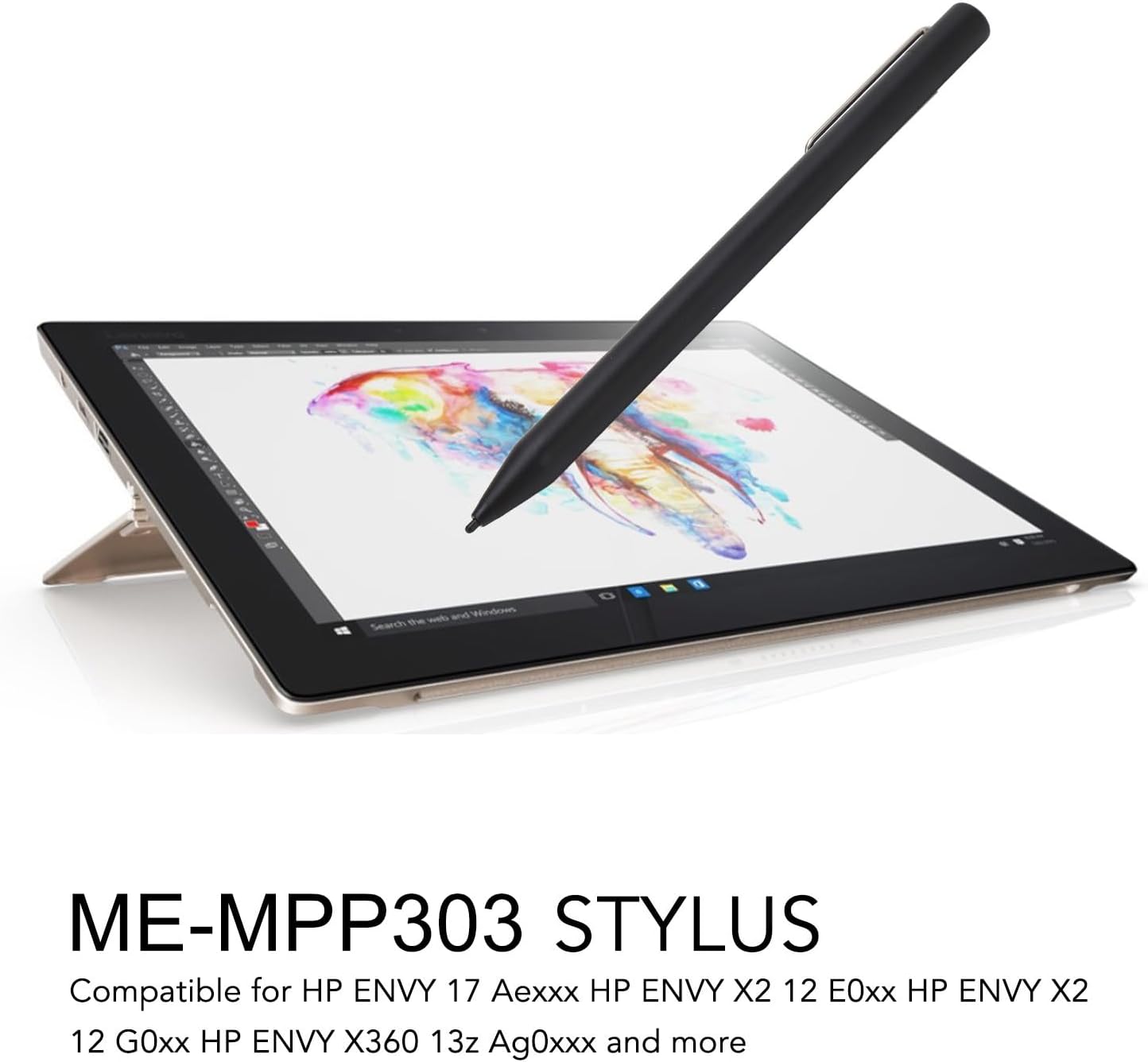 GOWENIC ME-MPP303 Stylus in use on a tablet, displaying creative software