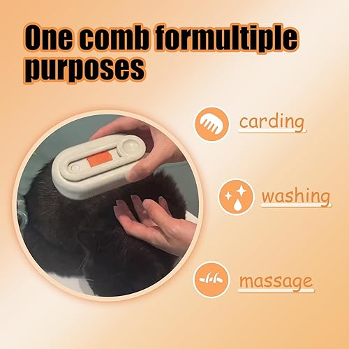 Miniatura 3 de Cepillo de vapor para gatos y perros, peine de aseo 3 en 1 para mascotas, 1 unidad