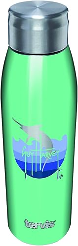 Tervis Vaso aislado Guy Harvey de triple pared mantiene las bebidas frías y calientes, botella de agua de 17 onzas, acero inoxidable