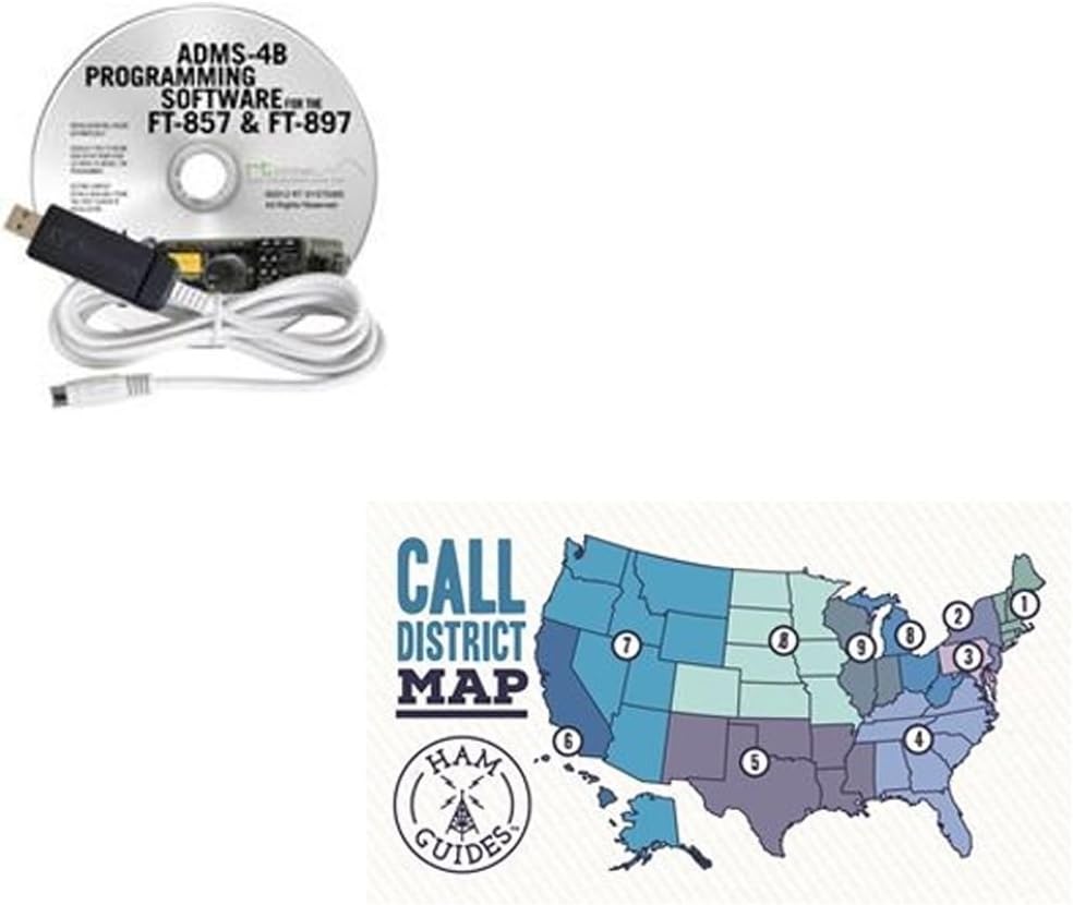 Yaesu Software & Cable: FT857/857D/897/897D and Ham Guides TM Pocket Reference Card Bundle