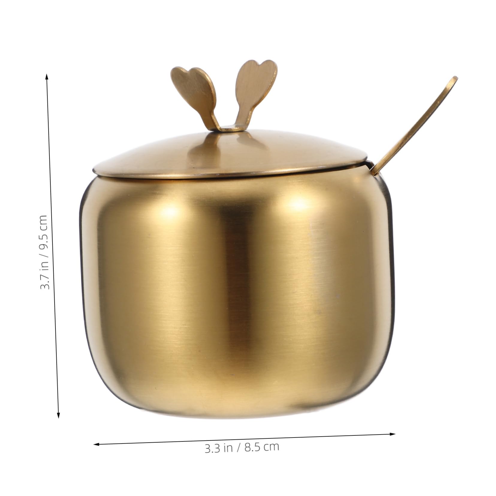BRIGHTFUFU Stainless Steel Sugar Bowl Seasoning Shaker Salve Tins Condiment Bottle Spoon Seasoning Jars Sugar Shaker Seasoning Bottle Coffee Creamer Container Salt Crock Seasoning Pot Golden