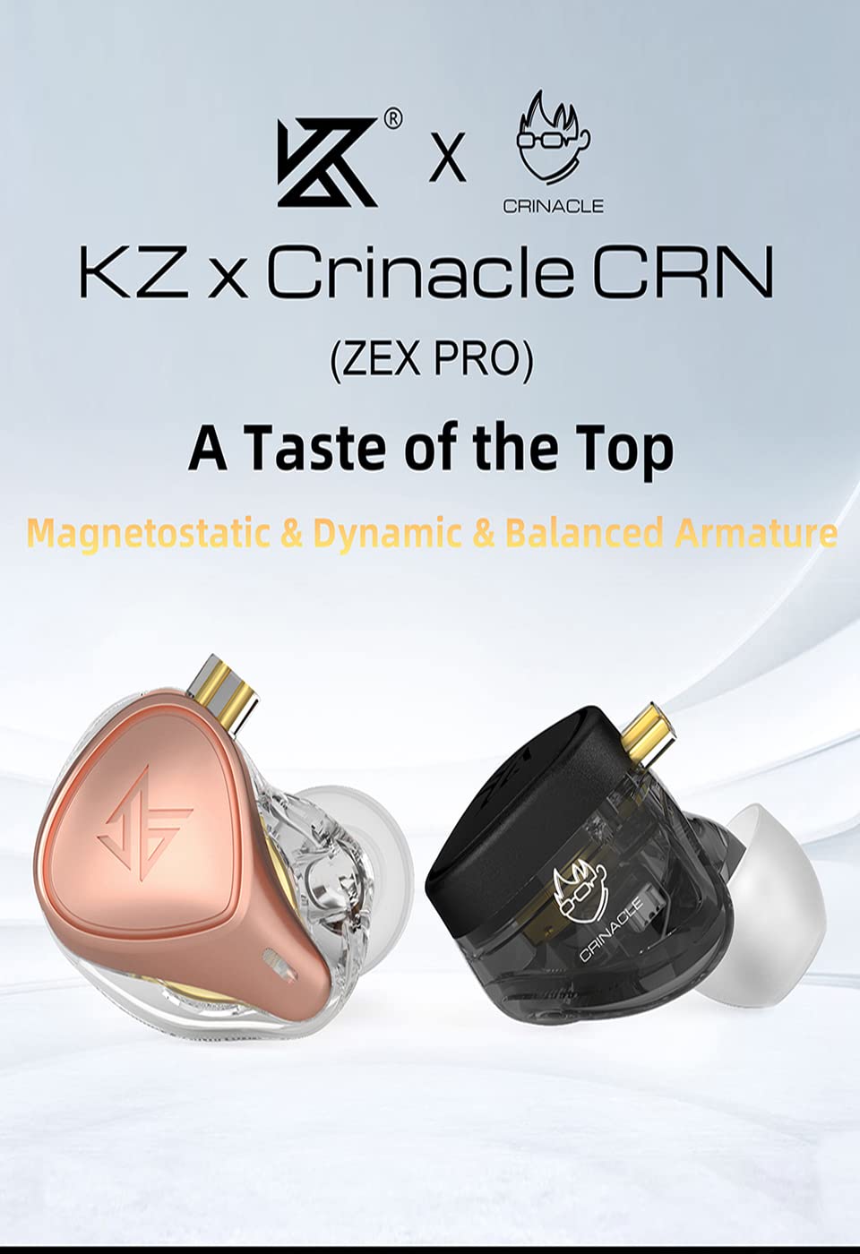 KZ ZEX PRO, KZ X Crinacle CRN In Ear Monitor 10MM Dual Magnetic